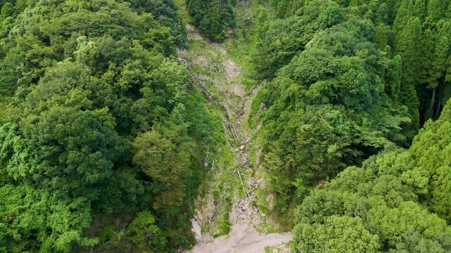 土砂災害の空撮映像