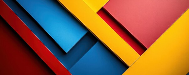 Bold geometric prisms intersecting in a layered composition, symbolizing innovation and precision