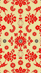 Oriental pattern. Oil painting. Pattern for printing on wall decorations, covers, leaflets, business cards