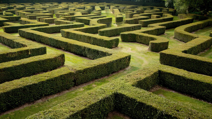 green hedge maze garden grass pattern wallpaper background design 