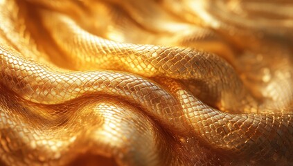 Elegant Golden Fabric with Subtle Texture and Shimmering Surface, Perfect for Fashion, Textile Design, or Background Imagery in Various Creative Projects