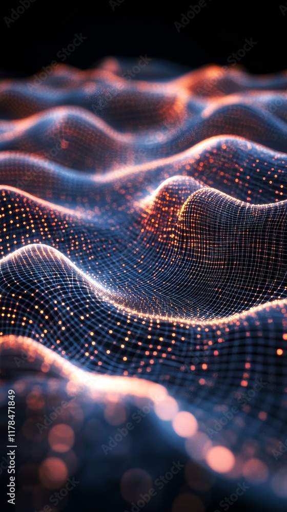Aufkleber explore an abstract visualization featuring a layered data pattern with overlapping grids, showcasin