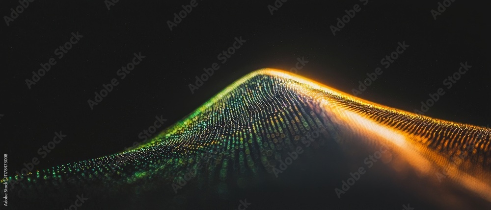 Poster abstract glowing particle wave digital network background