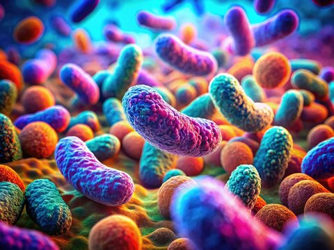 Cryptosporidium Parvum Bacteria on Gastric Intestinal Mucosa - Tilt-Shift 3D
