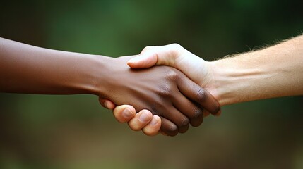 A business handshake between a woman and a man, captured in a close-up, symbolizing partnership, collaboration, and successful professional relationships. 