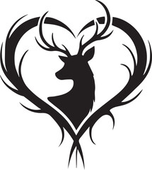 silhouette of a deer with a heart