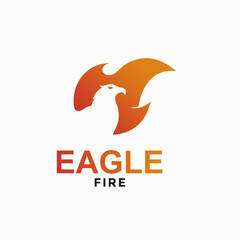 eagle fire simple logo in negative space