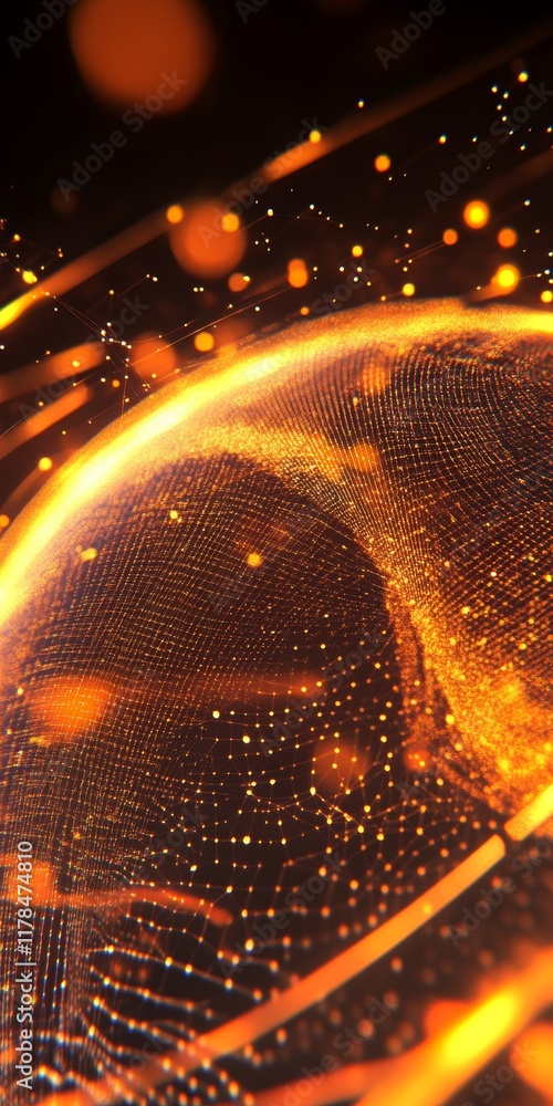 Aufkleber stunning abstract representation of a digital world featuring glowing data points and dynamic lines 