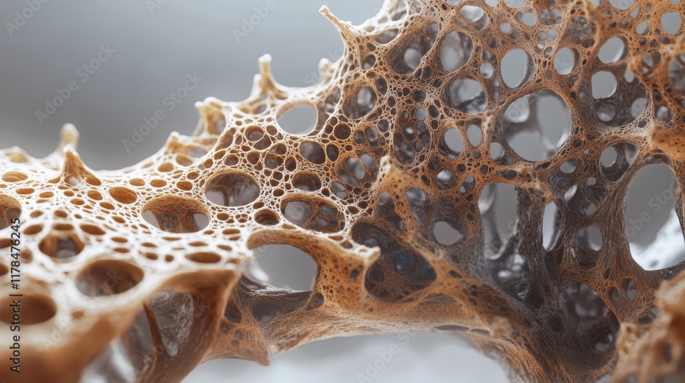 Poster Surreal Visualization of Connected Nodes in an Organic Structure with Intricate Details and Texture