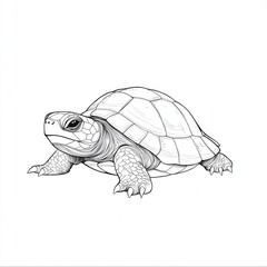 Fototapeta premium Detailed Line Art Drawing of a Turtle