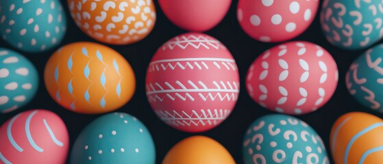 Fototapeta premium Easter egg mandala, symmetrical design, 3D illustration