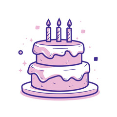 Vector icon of a two tier cake with candles