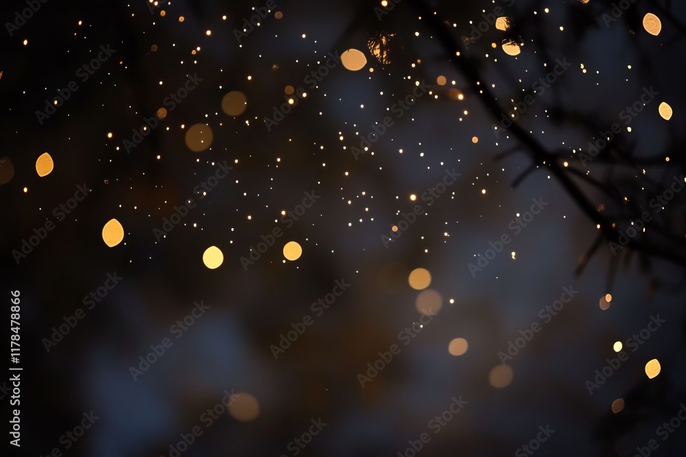 Poster this stunning image captures a mesmerizing golden bokeh effect against a dark background, creating a