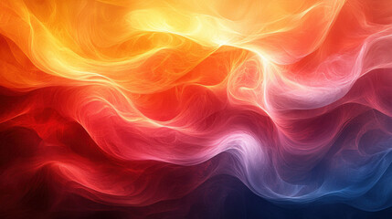 Obraz premium Vibrant gradient of fiery red, orange, and yellow hues with smooth waves