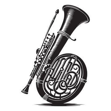 black tuba musical instrument clip art preview