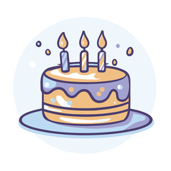 Vector icon of a two tier cake with candles