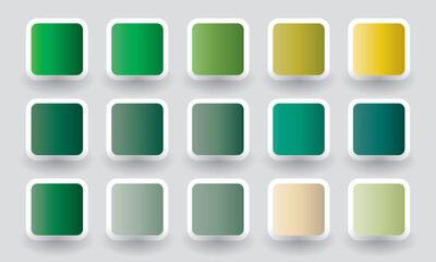 Collection of gradient foliage colour palette. Color Palette Ideas from Green Plant
