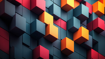 Fototapeta premium Modern geometric pattern with soft pastel cubes in vibrant colors