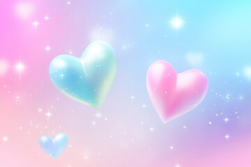 Gradient background with hearts pastel colors pastel colors.