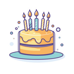 Vector icon of a two tier cake with candles