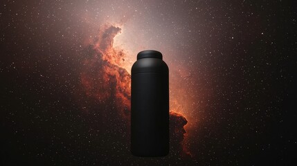 Reusable Water Bottle  Galaxy Design  Space Theme  Black  Eco Friendly  Sustainable