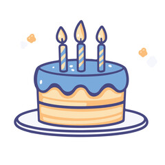 Vector icon of a two tier cake with candles