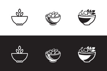 Big collection quality bowls. bowl icon set. Collection of bowl silhouette.