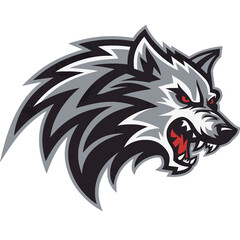 Fototapeta premium wolf head illustration design logo flat
