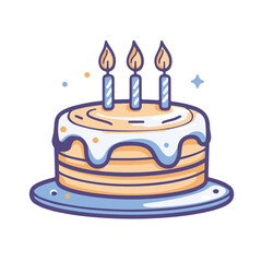 Vector icon of a two tier cake with candles