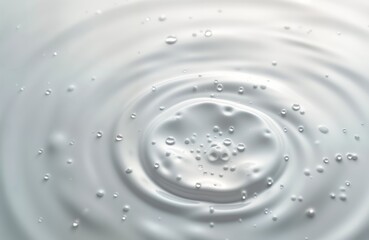 Abstract water surface with concentric ripples, drops. Circular patterns create elegant texture. Pure water texture displays splash effect. Elegant, trendy design for beauty, spa products. High