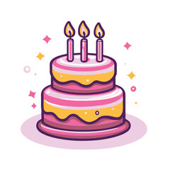 Vector icon of a two tier cake with candles