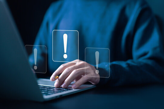 exclamation mark, important icon. concept of attention point, failure, mistake, and business error alert. danger sign, and hazard warning information. the problem of info security