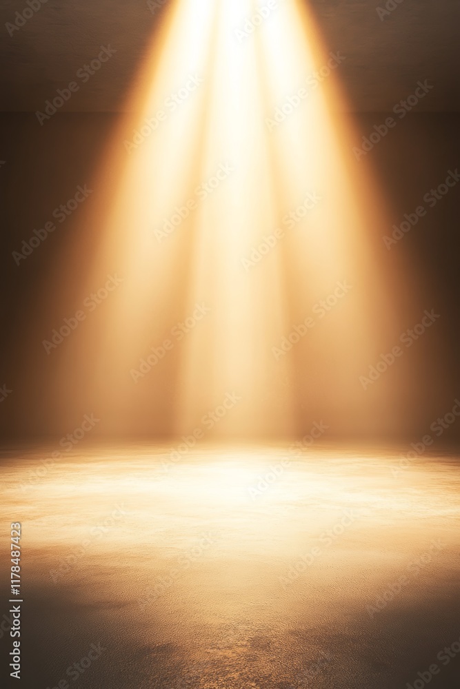 Poster a stunning display of bright light beams fills a spacious area, creating a warm and inviting atmosph