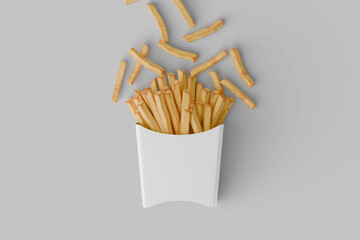 Blank french fries packaging mockup