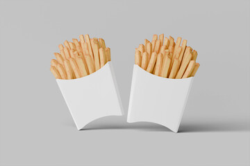 Blank two french fries mockup