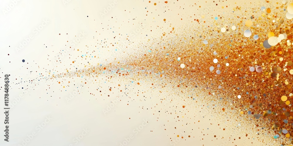 Aufkleber stunning abstract image featuring a golden stream of light filled with colorful dots on a soft, neut