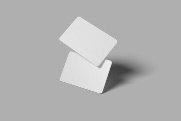 Blank card mockup that look like falling down