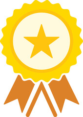 Gold Award Ribbon Badge Illustration for Certificate or Award