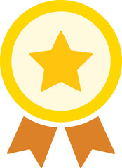 Gold Award Ribbon Badge Illustration for Certificate or Award