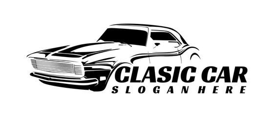 custom muscle car show logo illustration design vector	