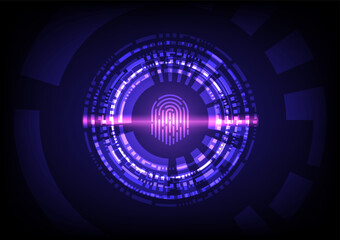 Abstract background with fingerprint and hud dashboard