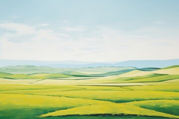 Fototapeta premium Empty grassland landscape outdoors horizon.