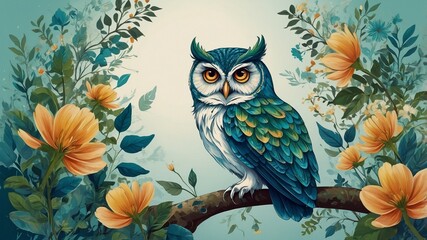 Obraz premium owl on a branch