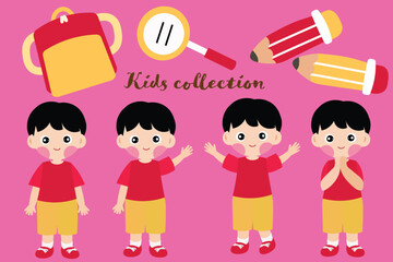 Cute Kids Collection Graphic with Accessories