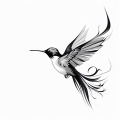 Obraz premium Hummingbird drawing animal sketch.