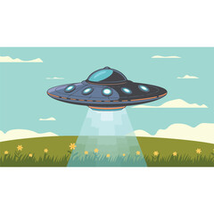 UFO vector, alien spaceship vector, and illustration