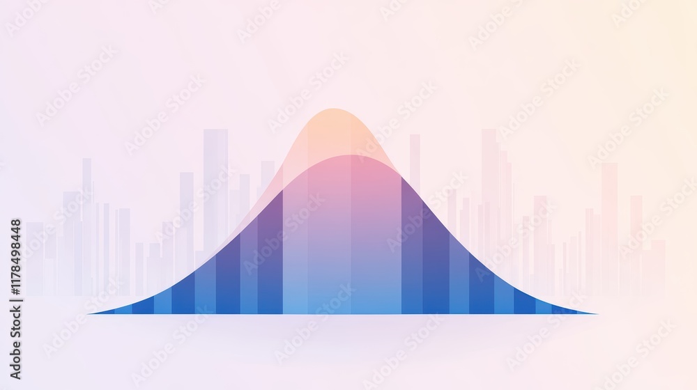 Aufkleber a smooth, colorful curve overlaid on a gradient background, representing data visualization, analyti