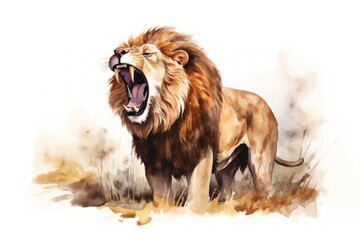 Obraz premium Roaring lion wildlife mammal animal.
