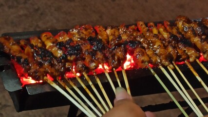 Typical Indonesian food: grilled satay