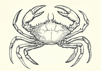 Fototapeta premium Crab seafood white invertebrate.